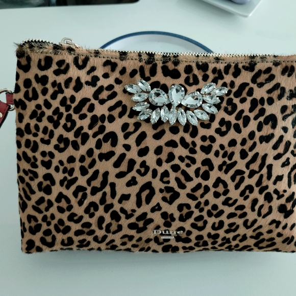 ♥️ 🆕Dune London  Calf hair Leather Wrist Bag - Picture 3 of 8